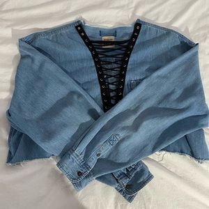 Denim cropped top